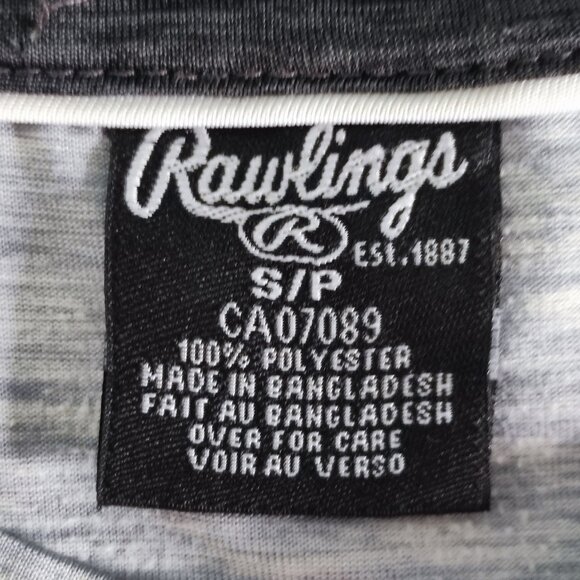 Rawlings short sleeve athletic T-shirt grey black men's size S - Picture 4 of 7